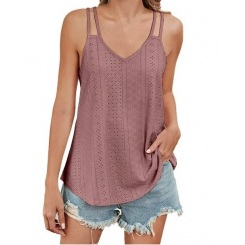 Бохо-топ без рукавов с V-образным вырезом для женщин, летний пляжный туник, свободный повседневный топ