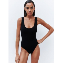 Трикотажный боди, черный