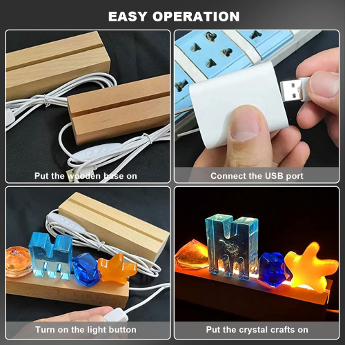 Подсвечник-подставка из дерева с LED-подсветкой (USB-зарядка)