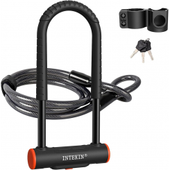 INTEKIN Bike U Lock Сверхмощный велосипедный замок