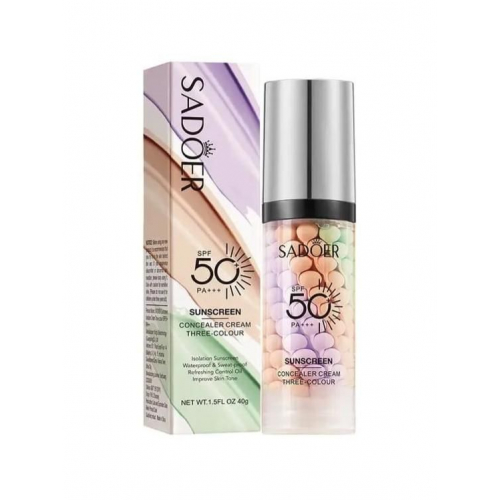 Консилер для лица трехцветный с солнцезащитой SPF 50+ 40г