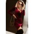 Бордовое вельветовое мини платье