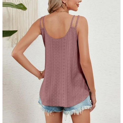 Бохо-топ без рукавов с V-образным вырезом для женщин, летний пляжный туник, свободный повседневный топ