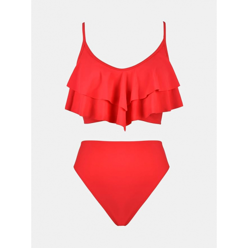 CUPSHE Женский купальник с высокой талией, многоярусный купальник 