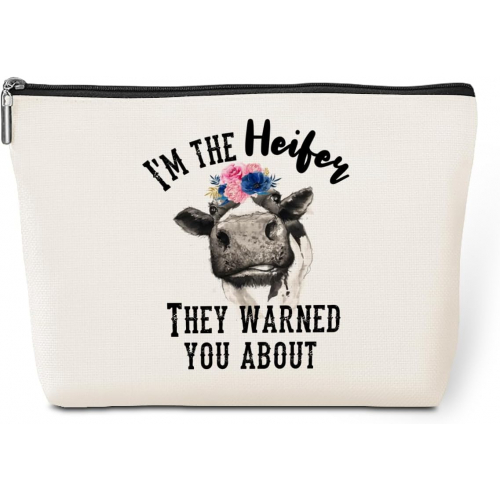 Косметичка из хлопка и льна с двусторонним принтом, 25×18 см