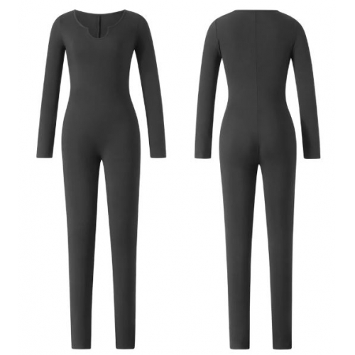 Женский облегающий спортивный комбинезон для йоги OQQ — длинный рукав, универсальный для тренировок