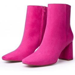 Женские замшевые ботильоны JORYA с квадратным носком, боковой молнией и устойчивым каблуком