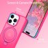Чехол DUEDUE для iPhone 12 Pro Max с магнитом и поддержкой MagSafe, полный защитный корпус с функцией подставки, тонкий ударопрочный чехол, розовый