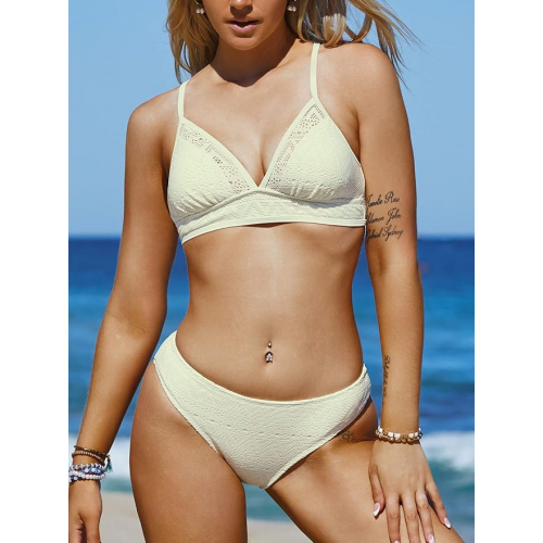 Купальник с сетчатой отделкой и завязками на спине