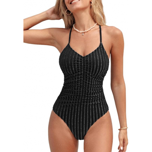 Цельный купальник, гофрированный