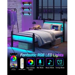 Кровать с высоким изголовьем и металлическим каркасом, 90 х 190