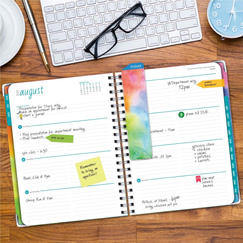 Планер на академический год 2024–2025 в твёрдой обложке, акварель «Радуга»