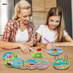 Набор для создания абстрактных подставок для стаканов с эффектом "Бриллиантовый коктейль"