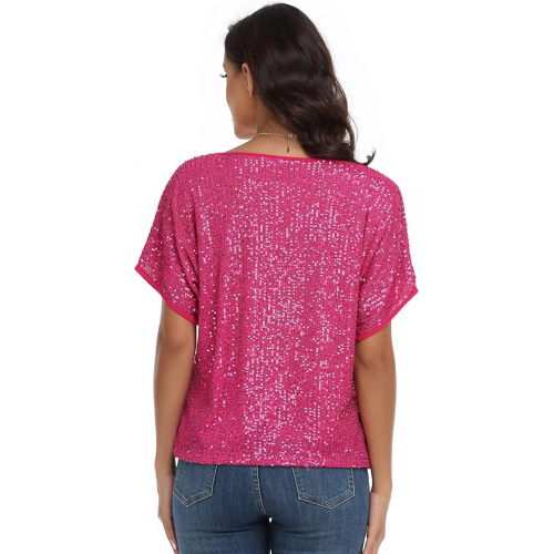 Женская блестящяя блузка с пайетками