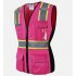 Жилет сигнальный, розово-чёрный, с молнией и карманами