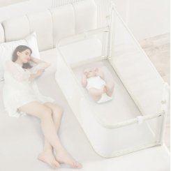 Детская кроватка WALALLA 3в1, алюминий/сетчатый материал, переносная, белая, 127×68×75 см