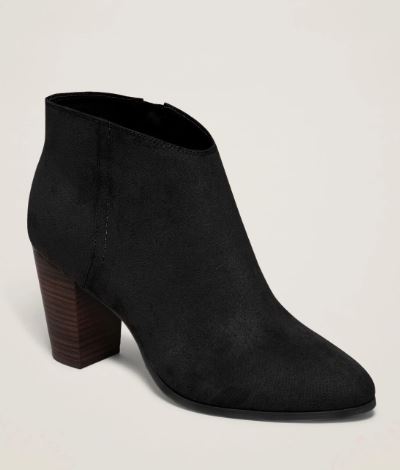 Ботинки на каблуке из искусственной замши