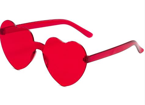 Очки сердечки красные 