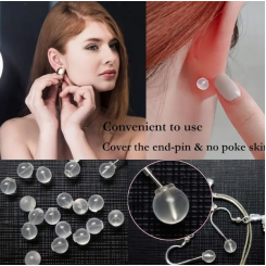  Прозрачные силиконовые застежки для серег