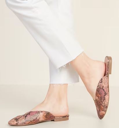 Женские мюли из искусственной змеиной кожи