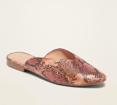 Женские мюли из искусственной змеиной кожи