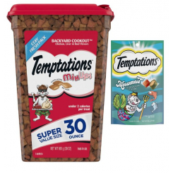 Набор лакомств для кошек: мягкие и хрустящие, с ароматом барбекю, лососем и тунцом — (860 г)