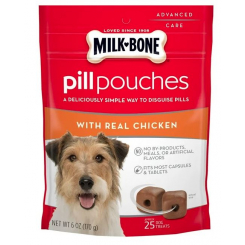 Milk-Bone Pill Pouches с настоящим куриным мясом, лакомство для собак, 170 г