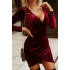 Бордовое вельветовое мини платье