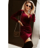 Бордовое вельветовое мини платье