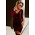 Бордовое вельветовое мини платье