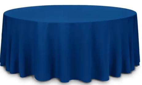 Круглая синяя скатерть, диаметр 180 см