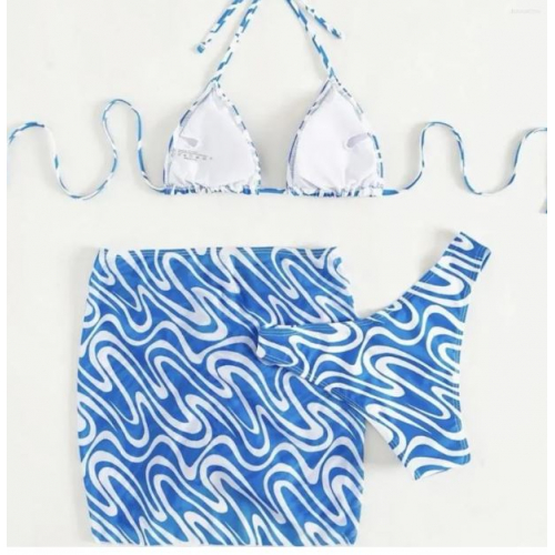 Купальник тройка, голубой