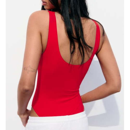 Женское боди из полиэстера с V-образным вырезом 