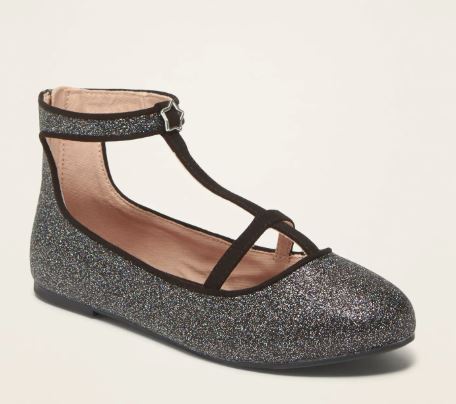 Блестящие балетки на Т-образной ремешке для девочек