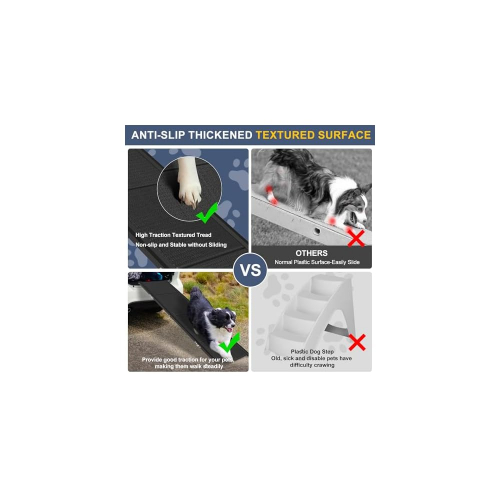 Складной пандус для собак с антискользящей поверхностью, алюминиевые ступеньки для высоких кроватей, автомобилей и внедорожников, поддерживает до 109 кг