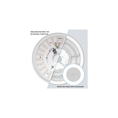 Умный потолочный светильник с Bluetooth-колонкой и Wi-Fi — 36 Вт, RGB, управление через пульт, Alexa и Google Home
