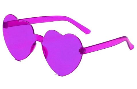 Очки сердечки сливовые