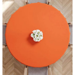 Круглая оранжевая скатерть, диаметр 240 см