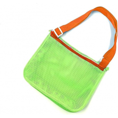 Сетчатая пляжная сумка с регулируемыми лямками — складная, лёгкая и быстросохнущая, универсальный аксессуар для отдыха (зеленая)