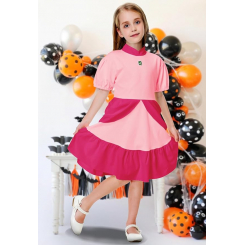 Костюм принцессы в стиле Peach для девочек, вдохновлённый персонажем Super Bros