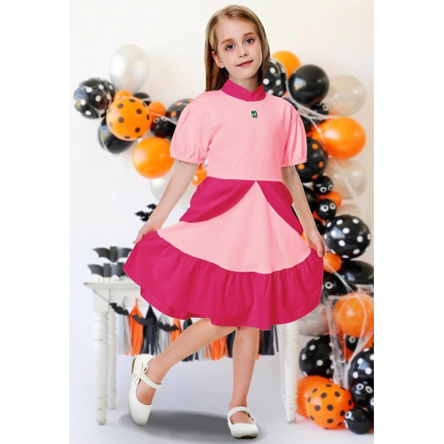 Костюм принцессы в стиле Peach для девочек, вдохновлённый персонажем Super Bros