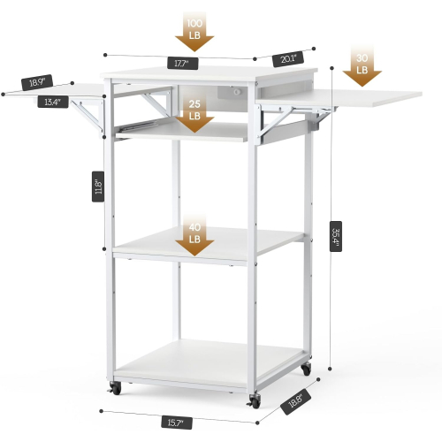 Стол для термопечати с зарядной станцией и регулируемой высотой, с 4 уровнями хранения