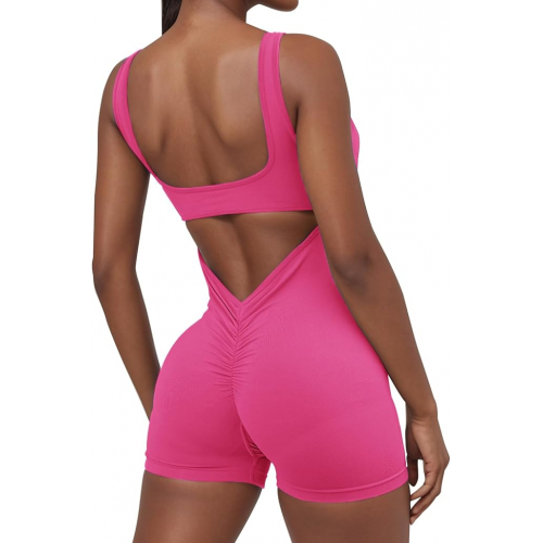 Комбинезон женский, обтягивающий без рукавов с открытой спиной