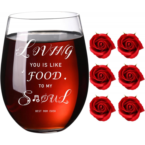 Подарочный бокал без ножки «Loving you is like food to my soul» с розами — изящный знак внимания