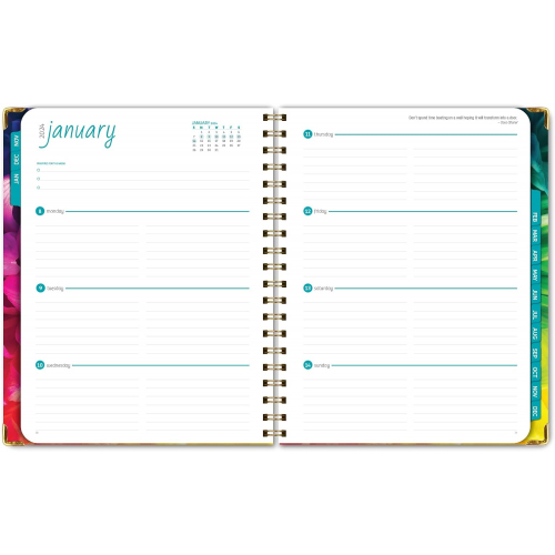 Твердый переплет 2024 Планировщик (с ноября 2023 по декабрь 2024), мраморный дизайн