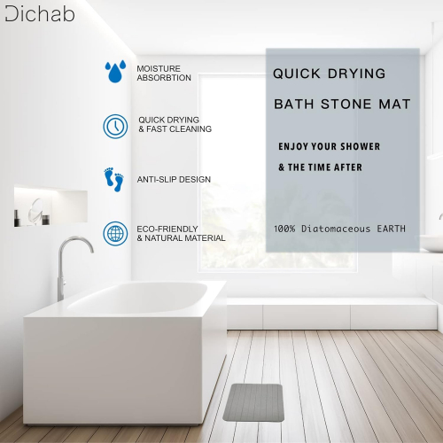 Противоскользящий коврик из диатомита для ванной комнаты