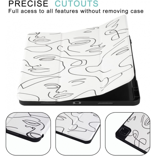 Чехол с держателем для Apple Pencil и автопробуждением для iPad Pro 12,9″ (модели 2018–2022), с мягкой силиконовой основой и художественным принтом