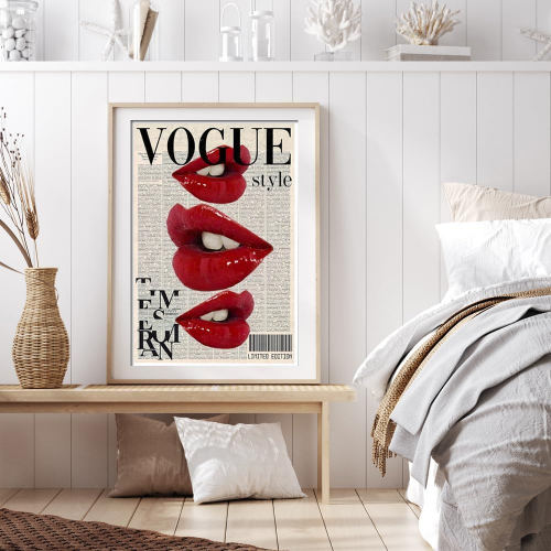 Эстетичные постеры с красной помадой, 40*60