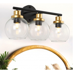 Современный настенный светильник с прозрачными стеклянными шарами. 