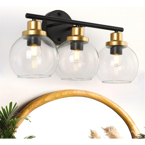 Современный настенный светильник с прозрачными стеклянными шарами. 